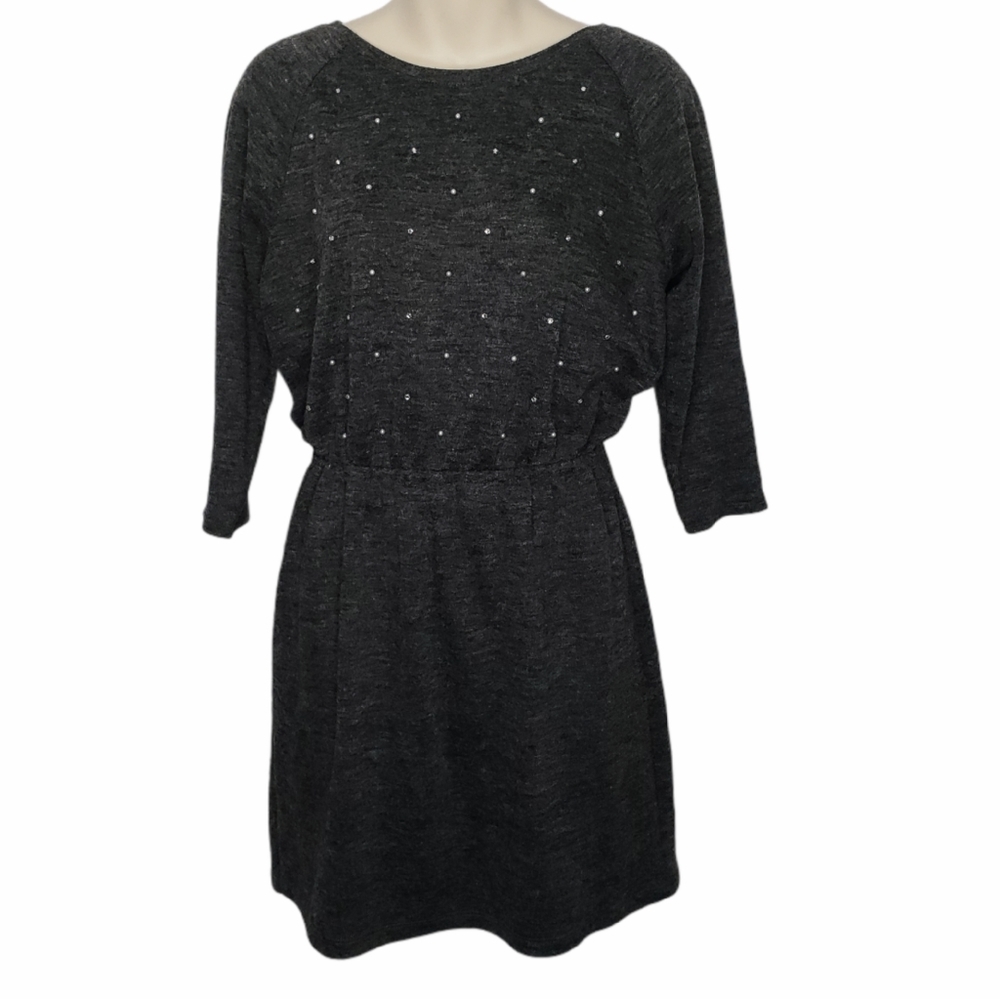 LOFT petites grey elastic waist mini dress small